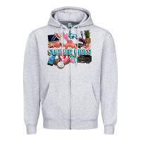 Heather Grey small businesses summer vibe Zipper Hoodie - NancyCooperArtShop
