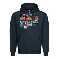 Navy small businesses summer vibe Zipper Hoodie - NancyCooperArtShop