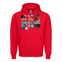 Red small businesses summer vibe Zipper Hoodie - NancyCooperArtShop