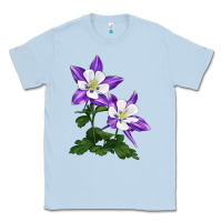 Dusty Blue rocky mountain columbine Classic Tee - LillyAllenDesigns