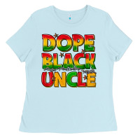 Baby Blue dope black uncle with stars Ladies Tee - texasbilliewilder