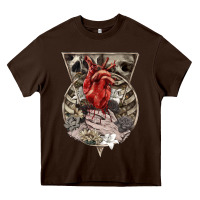 Chocolate Brown Flower Skeleton Heavy Core Tee - RanaPortraitStore