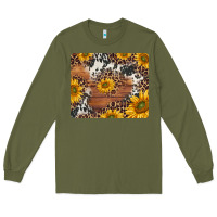 Army Green sunflowers cowhide leopard mousepad Long Sleeve Tee - Jasminsmagicworld