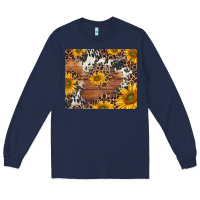 Navy sunflowers cowhide leopard mousepad Long Sleeve Tee - Jasminsmagicworld