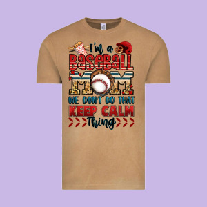 I'm A Baseball Mom We Don't Do That Keep Calm Thin Vintage Tee Designed By Jasminsmagicworld