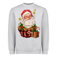Heather Grey santa claus cupcake Heavyweight Sweatshirt - AdoDesignShop
