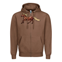 Chestnut running horse Zipper Hoodie - NancyCooperArtShop