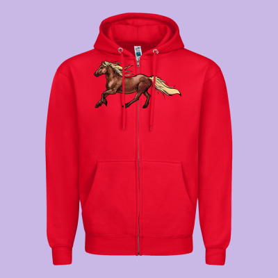 Running Horse Zipper Hoodie Designed By Nancycooperartshop