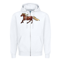 White running horse Zipper Hoodie - NancyCooperArtShop
