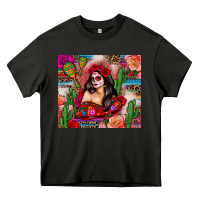 Asphalt mexico girl serape Heavy Core Tee - Zillion Design Studio