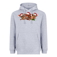 Heather Grey christmas red angus cows Heavyweight Hoodie - LillyAllenDesigns