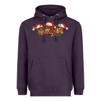 Plum christmas red angus cows Heavyweight Hoodie - LillyAllenDesigns