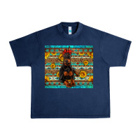 Navy doberman with western background Urban Heavy Tee - Artiststas