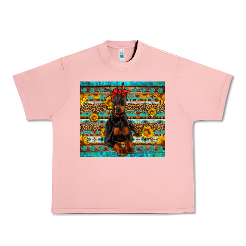 Doberman With Western Background Urban Heavy Tee by Artiststas | Teevron