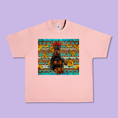 Doberman With Western Background Urban Heavy Tee Designed By Artiststas