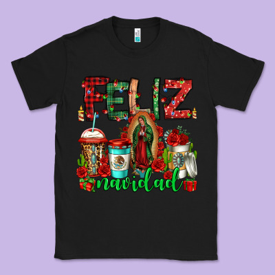 Feliz Navidad Lady Of Guadalupe Christmas Coffee Classic Tee Designed By Jasminsmagicworld
