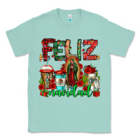 Seafoam feliz navidad lady of Guadalupe christmas coffee Classic Tee - Jasminsmagicworld