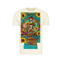 I Hate Everyone But Coffee Helps Western Skeleton Coffee Sunflowers 12 Vintage Tee | Teevron