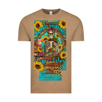 Vintage Coffee i hate everyone but coffee helps western skeleton coffee sunflowers 12 Vintage Tee - Artiststas