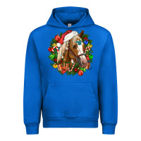 Cobalt horse christmas wreath Urban Hoodie - CowGirlArtShop
