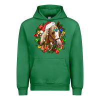 Emerald horse christmas wreath Urban Hoodie - CowGirlArtShop