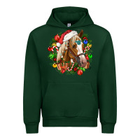 Forest Green horse christmas wreath Urban Hoodie - CowGirlArtShop