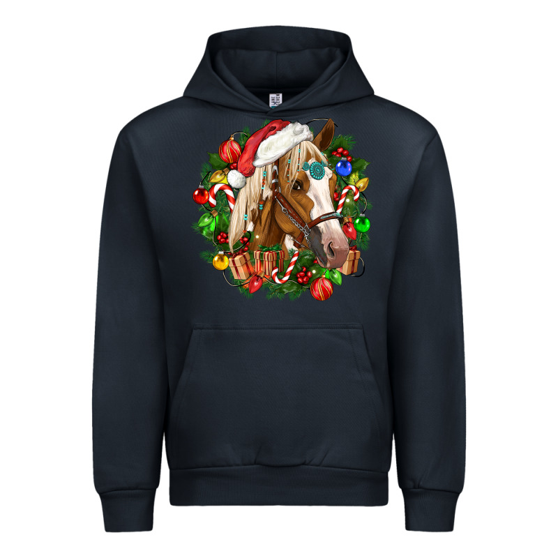 Horse Christmas Wreath Urban Hoodie by CowGirlArtShop | Teevron