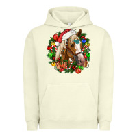 Pigment Pistachio horse christmas wreath Urban Hoodie - CowGirlArtShop