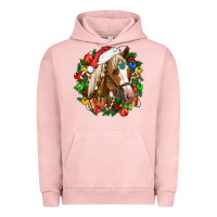 Pigment Salmon horse christmas wreath Urban Hoodie - CowGirlArtShop