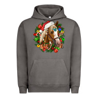 Pigment Tornado horse christmas wreath Urban Hoodie - CowGirlArtShop