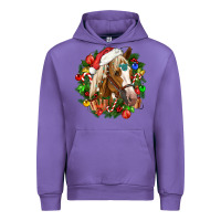 Tulip horse christmas wreath Urban Hoodie - CowGirlArtShop