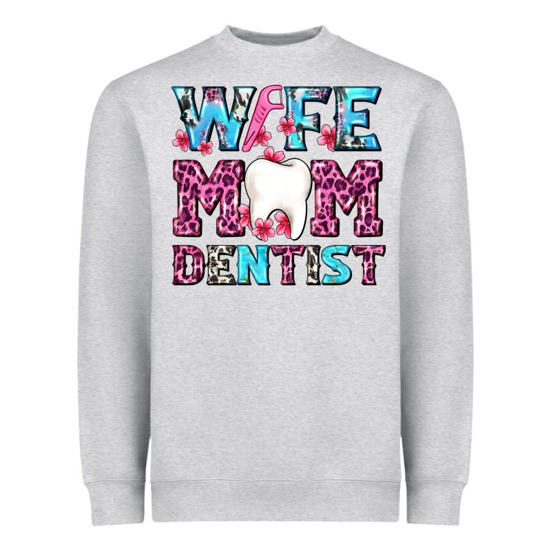 Wife Mom Dentist With Tooth And Floss Heavyweight Sweatshirt by AdoDesignShop | Teevron