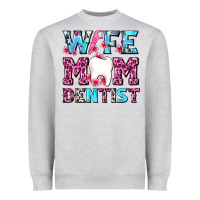 Heather Grey Wife Mom Dentist With Tooth And Floss Heavyweight Sweatshirt - AdoDesignShop