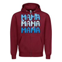 Burgundy valentines day mama Zipper Hoodie - MaliasSmallBusiness