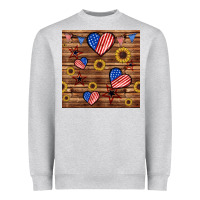 Heather Grey 4th of july hearts seamless pattern Heavyweight Sweatshirt - BundleAndBundleShop