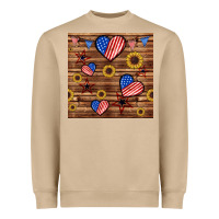 Mushroom 4th of july hearts seamless pattern Heavyweight Sweatshirt - BundleAndBundleShop