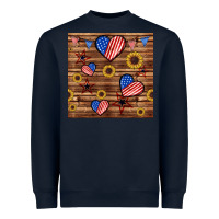 Navy 4th of july hearts seamless pattern Heavyweight Sweatshirt - BundleAndBundleShop