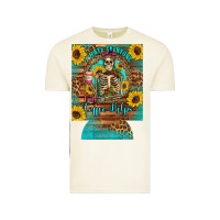 Vintage Arctic i hate everyone but coffee helps western skeleton coffee sunflowers 12 Vintage Tee - Artiststas