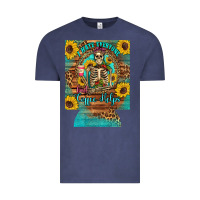 Vintage Denim i hate everyone but coffee helps western skeleton coffee sunflowers 12 Vintage Tee - Artiststas