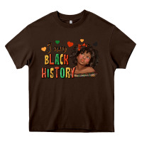 Chocolate Brown i am black history afro girl Heavy Core Tee - texasbilliewilder