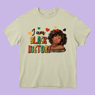 I Am Black History Afro Girl Heavy Core Tee Designed By Texasbilliewilder