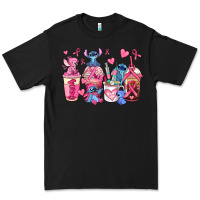Black breast cancer stitch coffee cups Premium Tee - AdoDesignShop