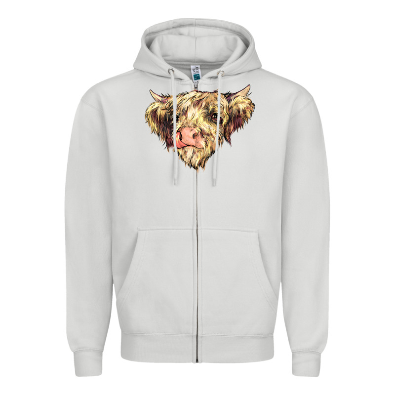 Scottish Cow Zipper Hoodie by NancyCooperArtShop | Teevron