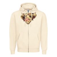 Sandshell scottish cow Zipper Hoodie - NancyCooperArtShop