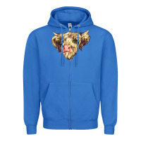 True Royal scottish cow Zipper Hoodie - NancyCooperArtShop