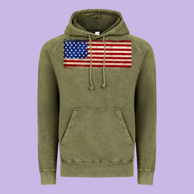 Usa Flag Vintage Hoodie Designed By Jahusdesignshop