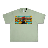 Oil Green doberman with sunflowers license plate Urban Heavy Tee - Artiststas