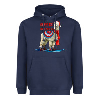 Navy Fleece Navidad Alpaca Heavyweight Hoodie - LillyAllenDesigns