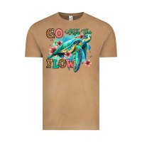 Vintage Camel go with the flow floral turtle Vintage Tee - Jasminsmagicworld