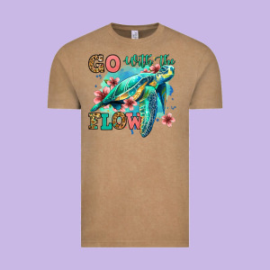 Go With The Flow Floral Turtle Vintage Tee Designed By Jasminsmagicworld